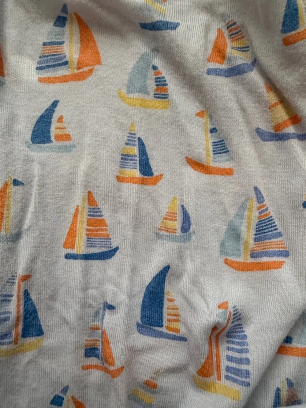 Magnetic Me Baby Sailboat Footed Pajamas - Blue & Orange - Picture 3 of 4